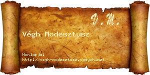 Végh Modesztusz névjegykártya